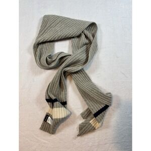 MADEWELL Ribbed Cozy Wool Pumice‎ Gray Scarf ONE SIZE